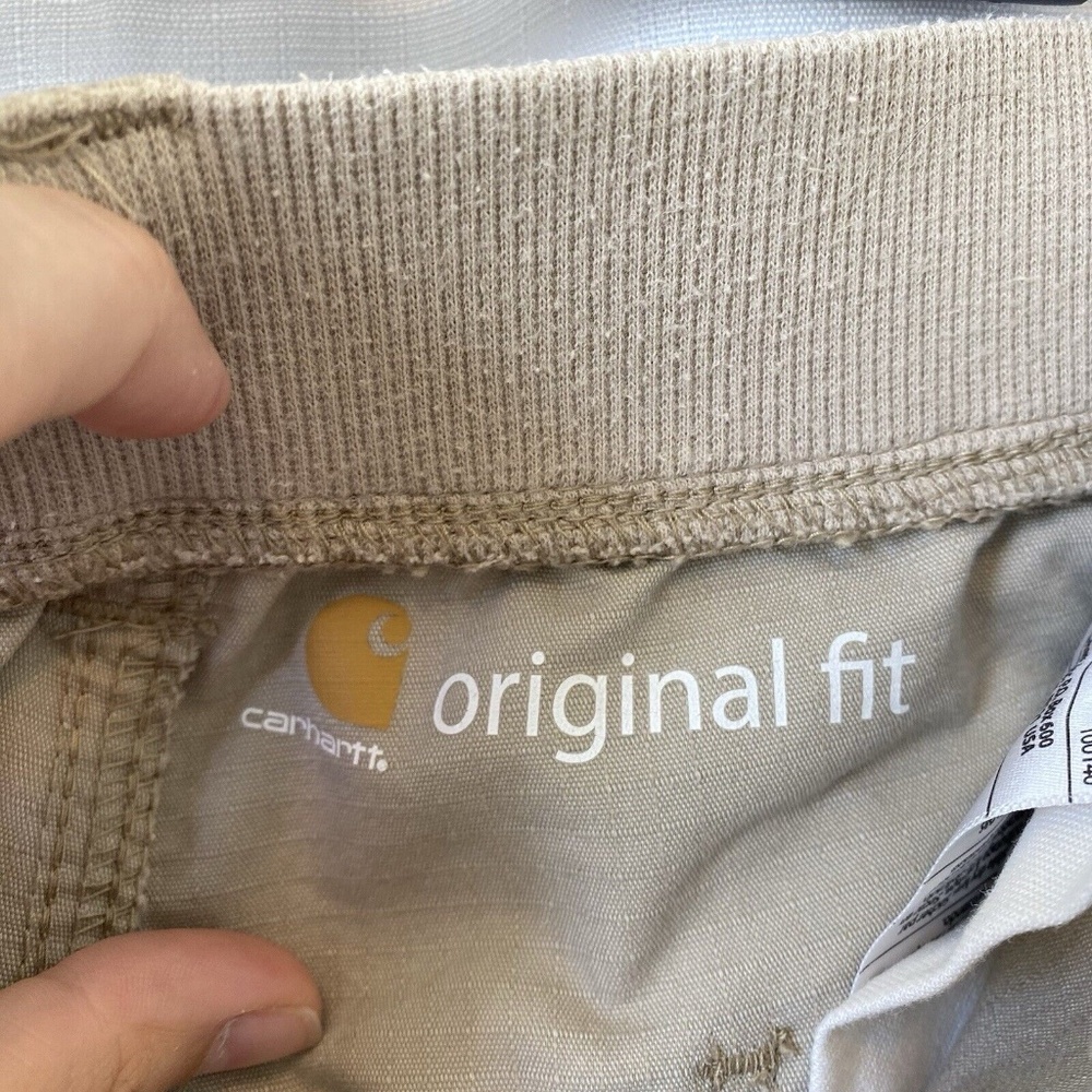 Carhartt Womens Original Fit Smithville Shorts Size 12 Tan Roll Tab Sides Safari - Picture 7 of 12